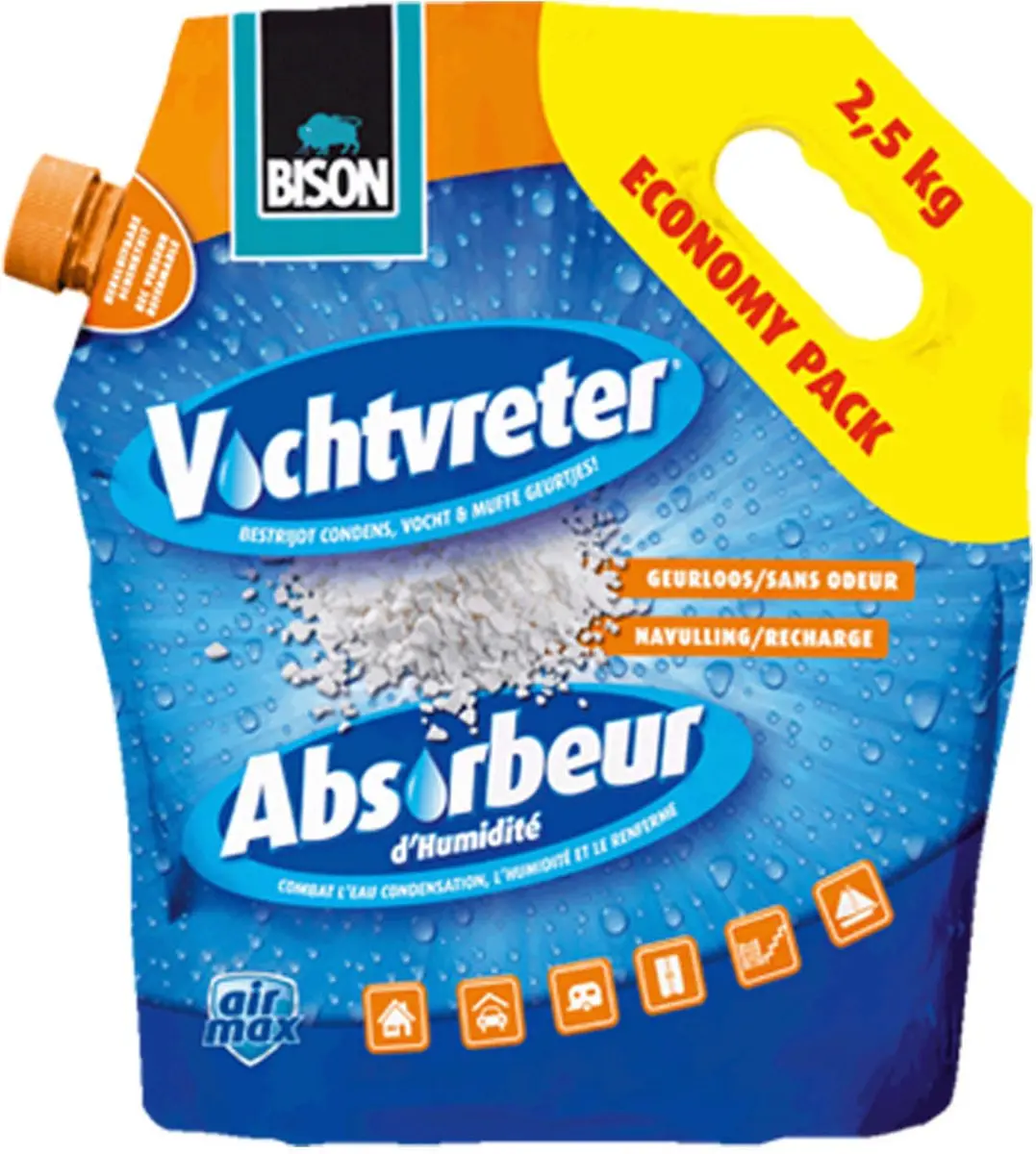 Bison Vochtvreter Losse Kristallen Neutraal 2.5kg - afbeelding 4 van 5