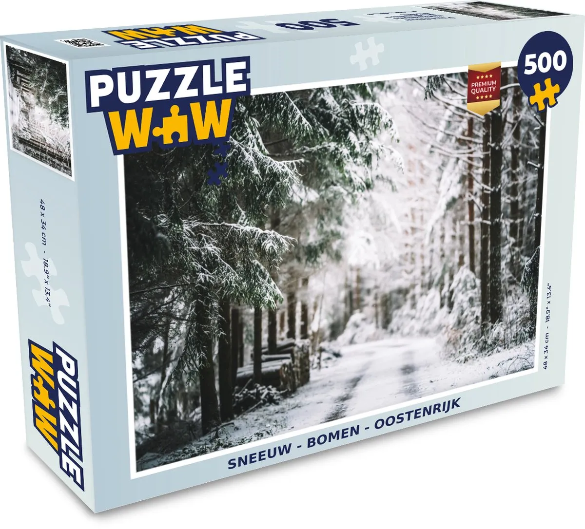 PuzzleWow Sneeuw Bomen Oostenrijk Legpuzzel 500 Stuks - Multicolor