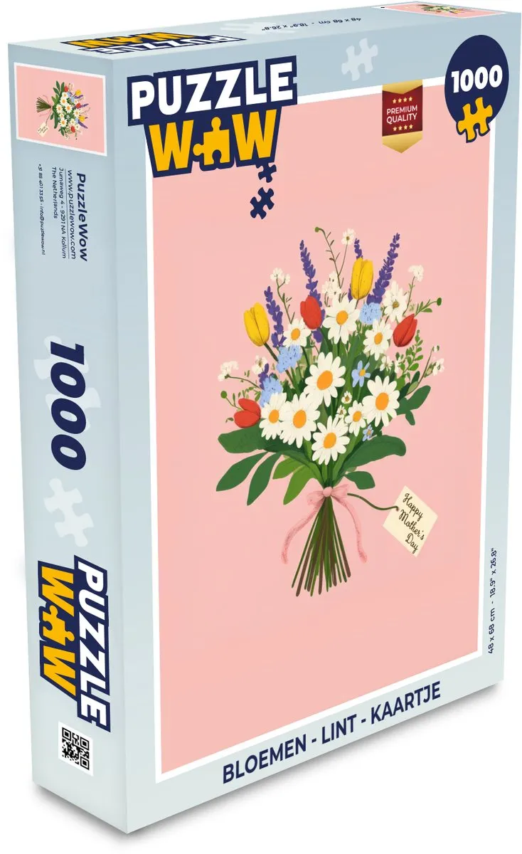 PuzzleWow Bloemen Kaartje Legpuzzel 1000 Stuks