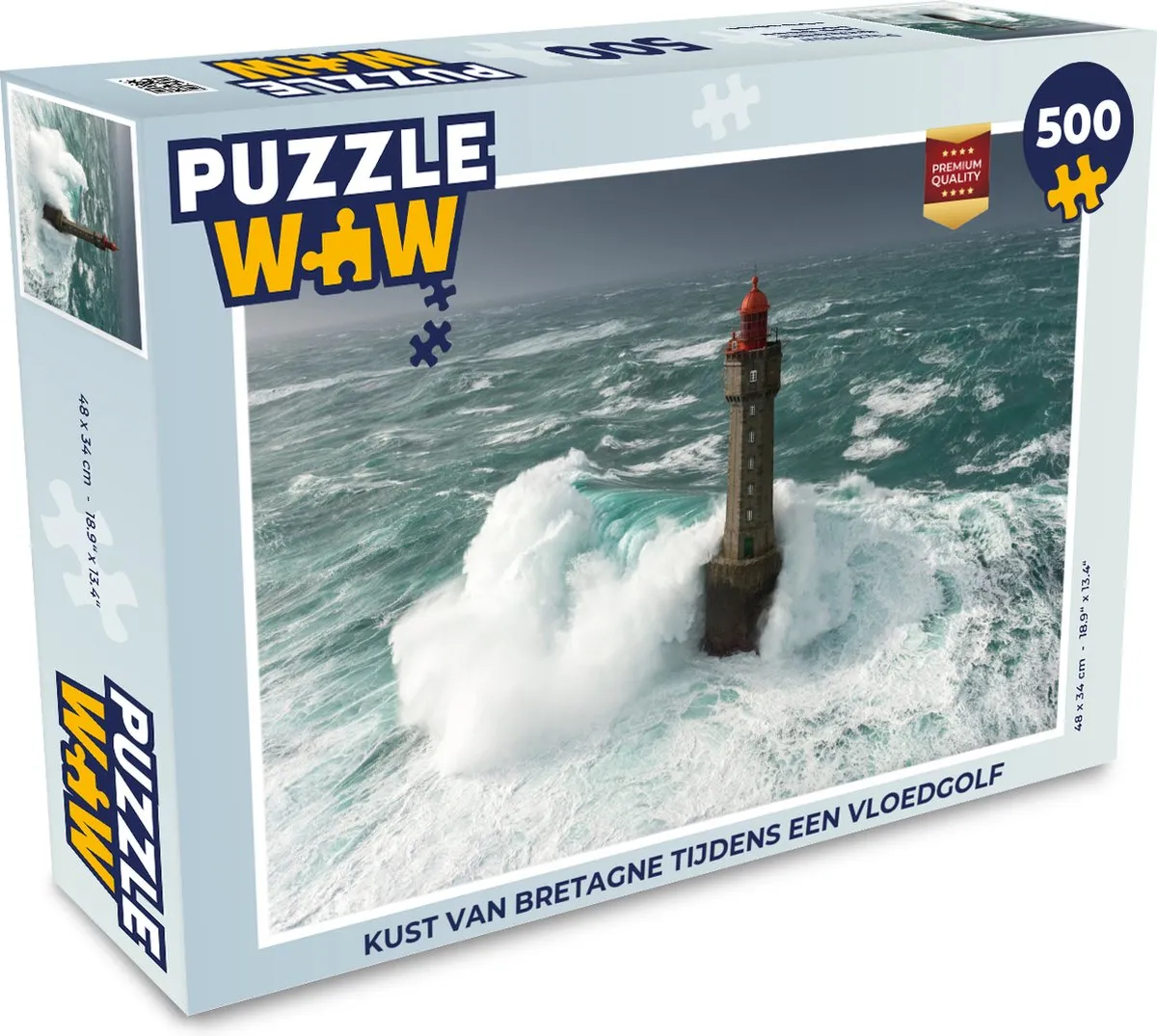 PuzzleWow Legpuzzel Kust van Bretagne 500 Stuks
