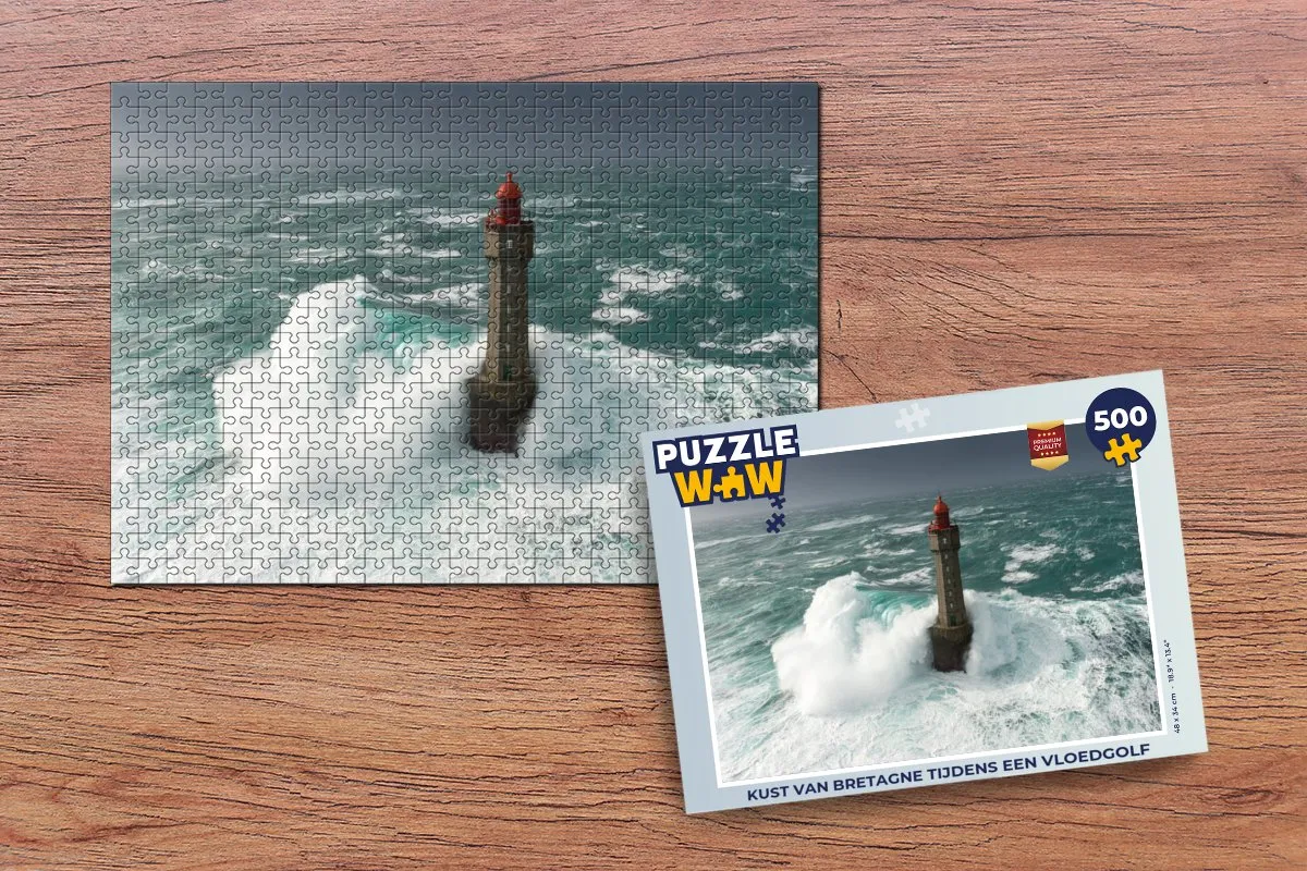 PuzzleWow Legpuzzel Kust van Bretagne 500 Stuks - Multicolor