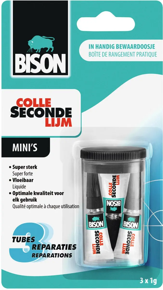 Bison Secondelijm Vloeibaar Mini 3x1g