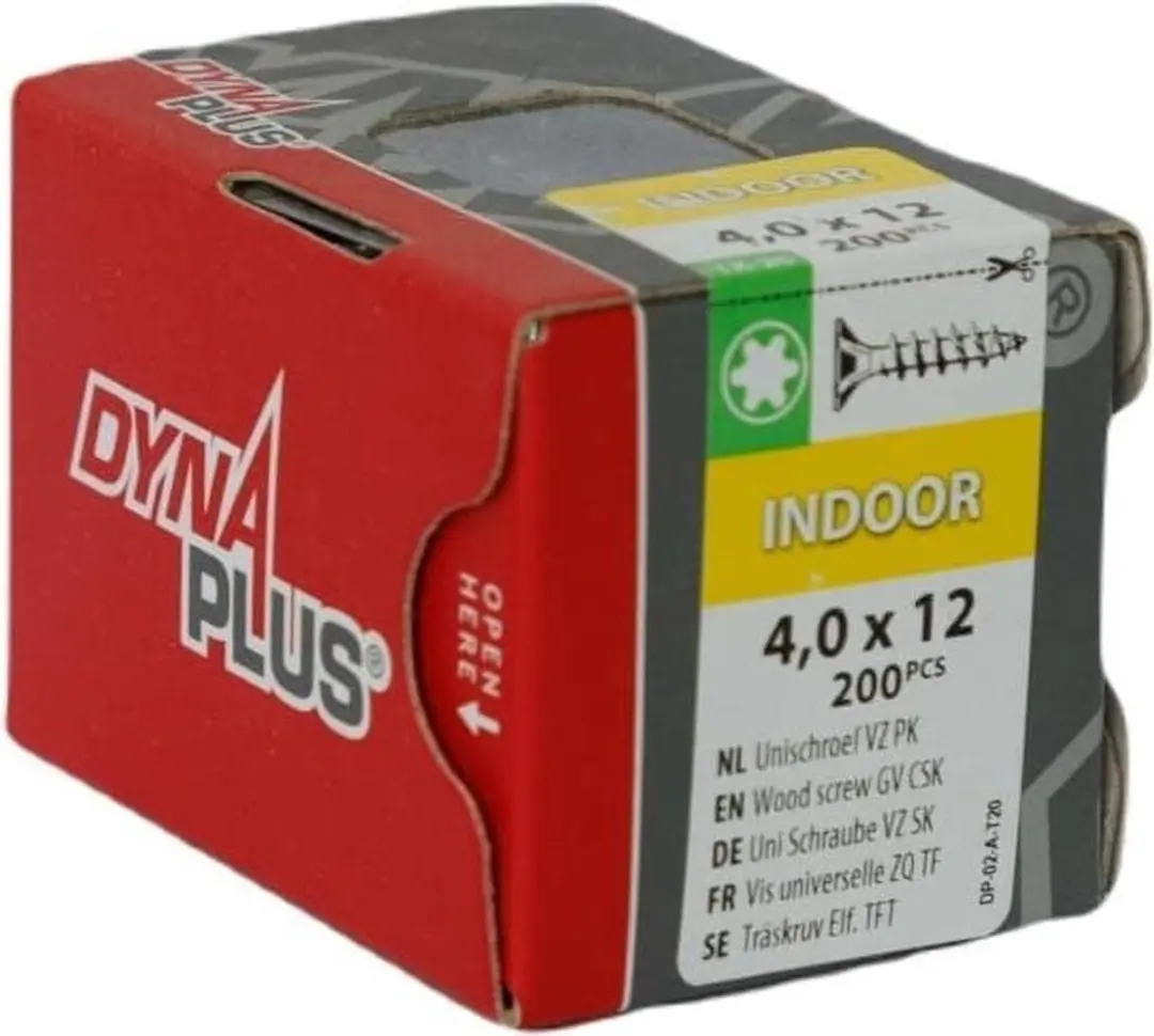 Dynaplus Unischroeven Torx 20 4x12mm - 200 Stuks - Verzinkt - afbeelding 5 van 5