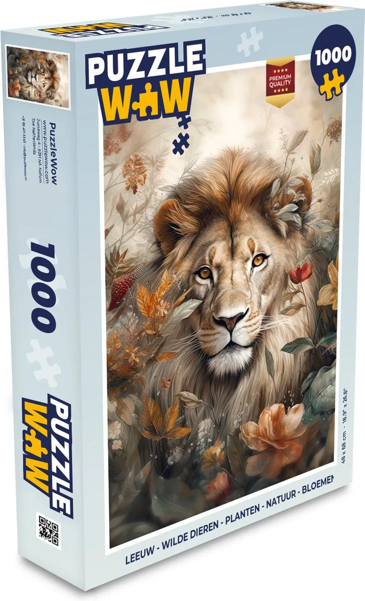 PuzzleWow Leeuw Wilde Dieren Legpuzzel 1000 Stuks