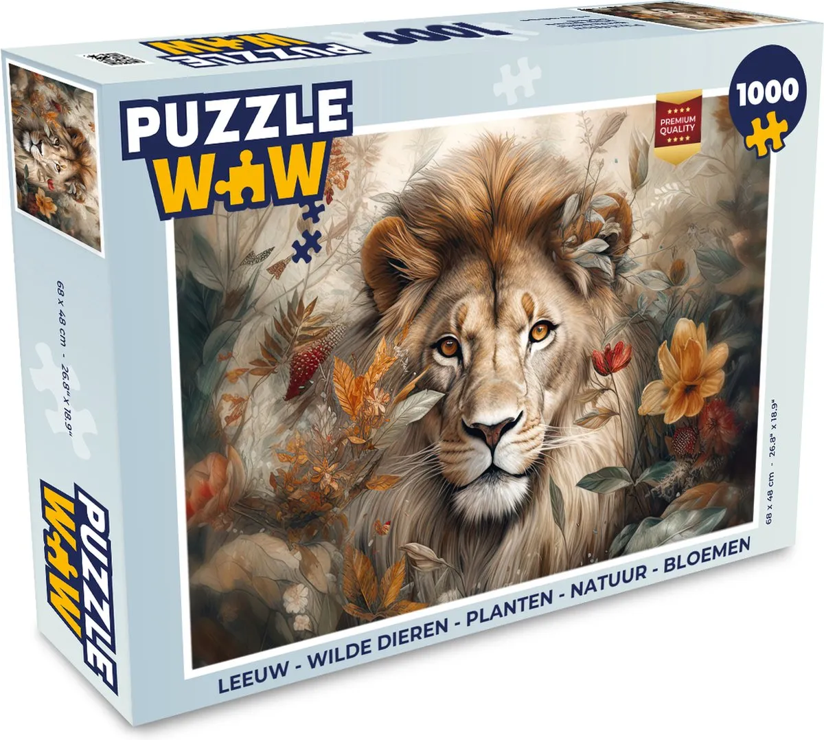 PuzzleWow Leeuw Wilde Dieren Legpuzzel 1000 Stuks - Multicolor