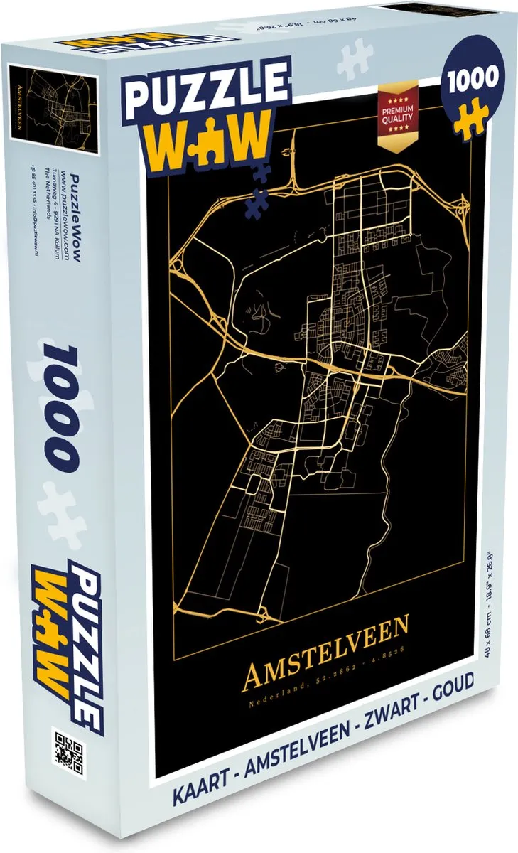 PuzzleWow Amstelveen Legpuzzel 1000 Stuks - Multicolor