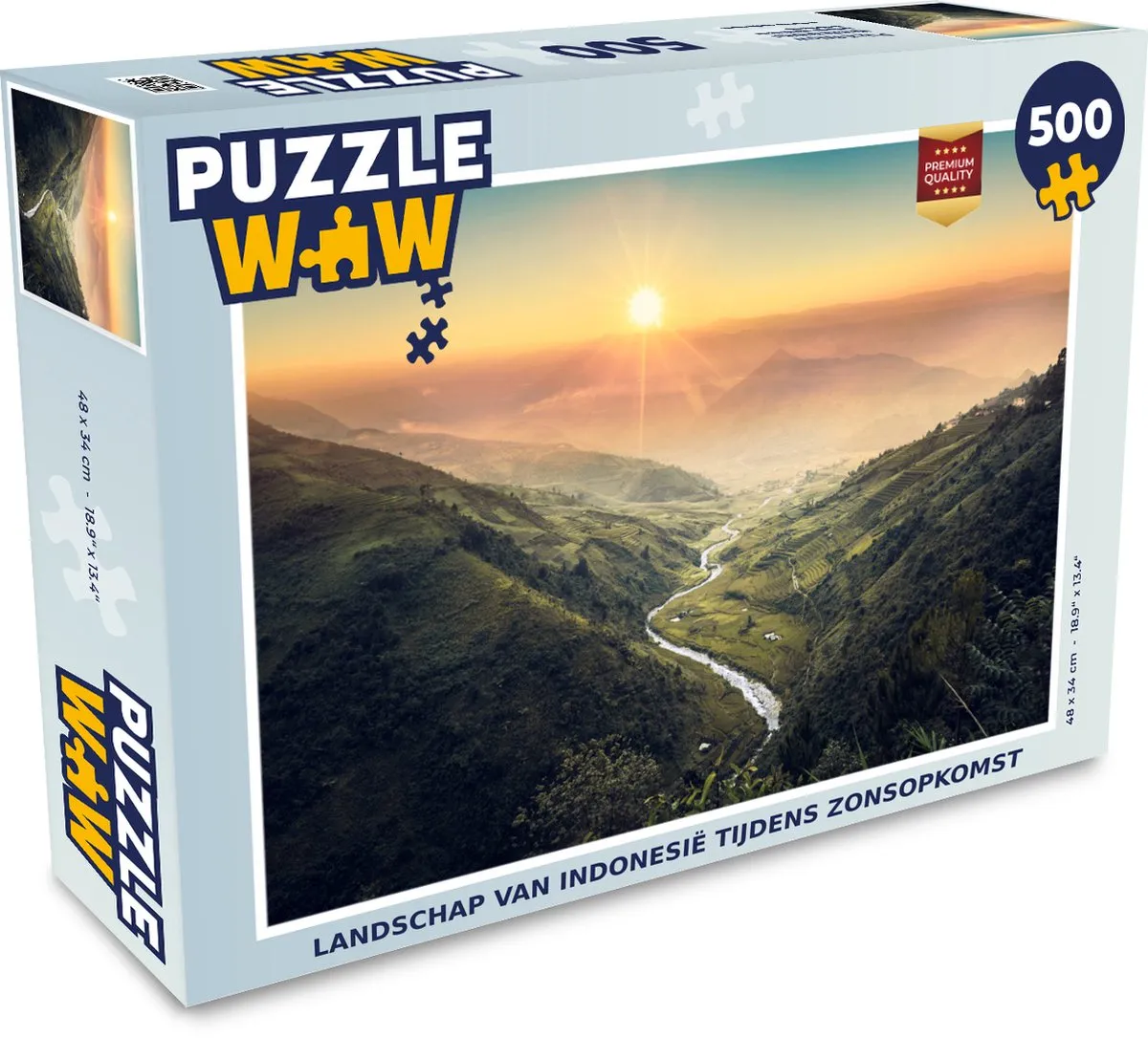 PuzzleWow Landschap Indonesië Zonsopgang Legpuzzel 500 Stuks