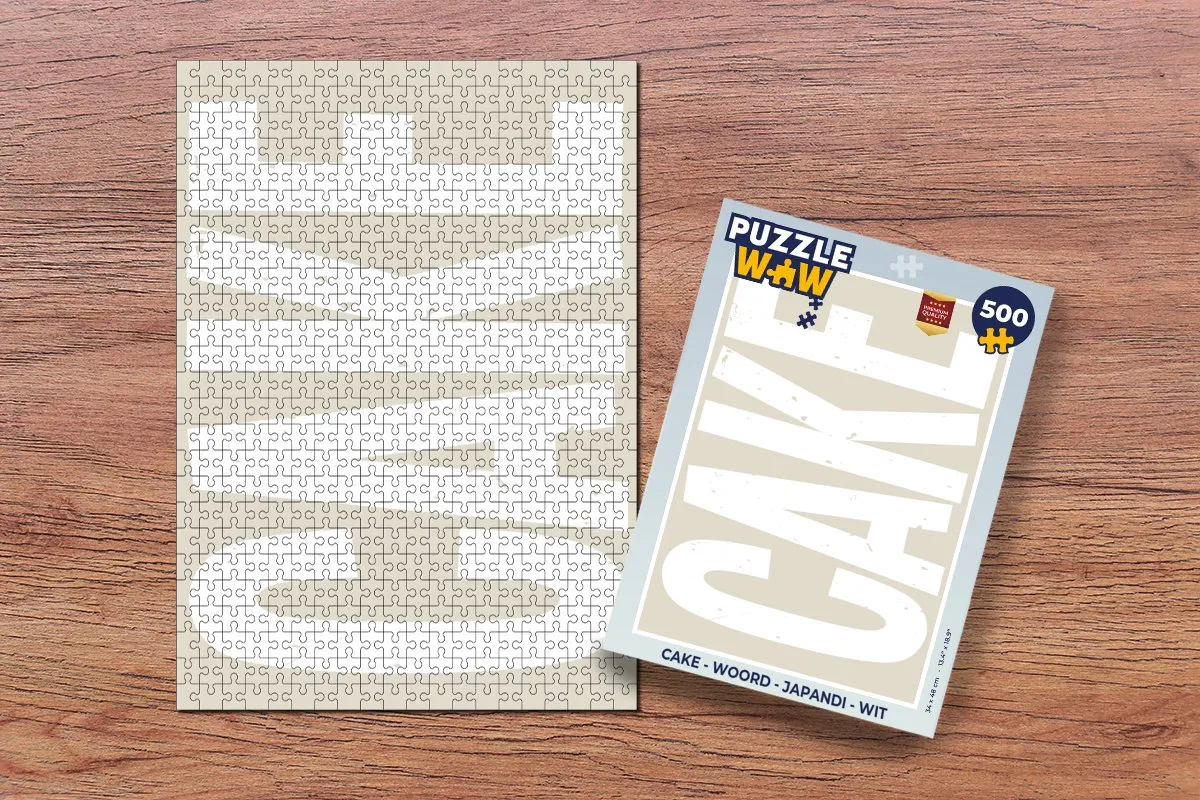 PuzzleWow Cake Woord Japandi Legpuzzel 500 Stuks - Wit