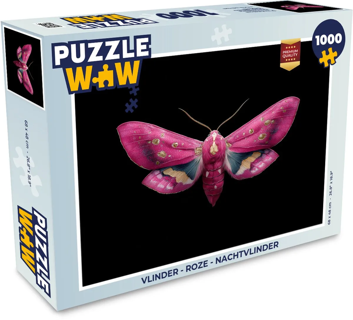 PuzzleWow Vlinder Nachtvlinder Legpuzzel 1000 Stuks - Roze