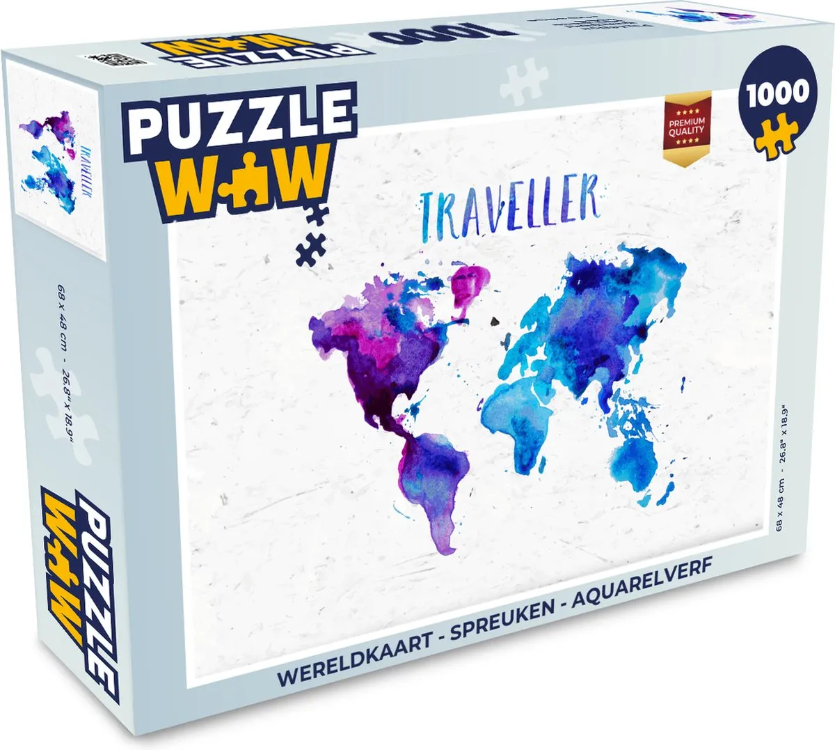 PuzzleWow Wereldkaart Legpuzzel 1000 Stuks