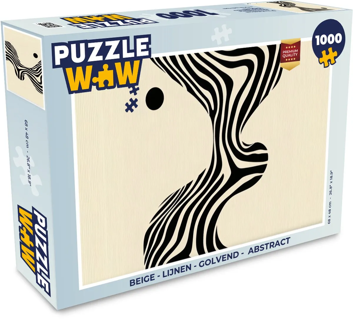 PuzzleWow Legpuzzel 1000 Stuks - Beige Golvend Abstract