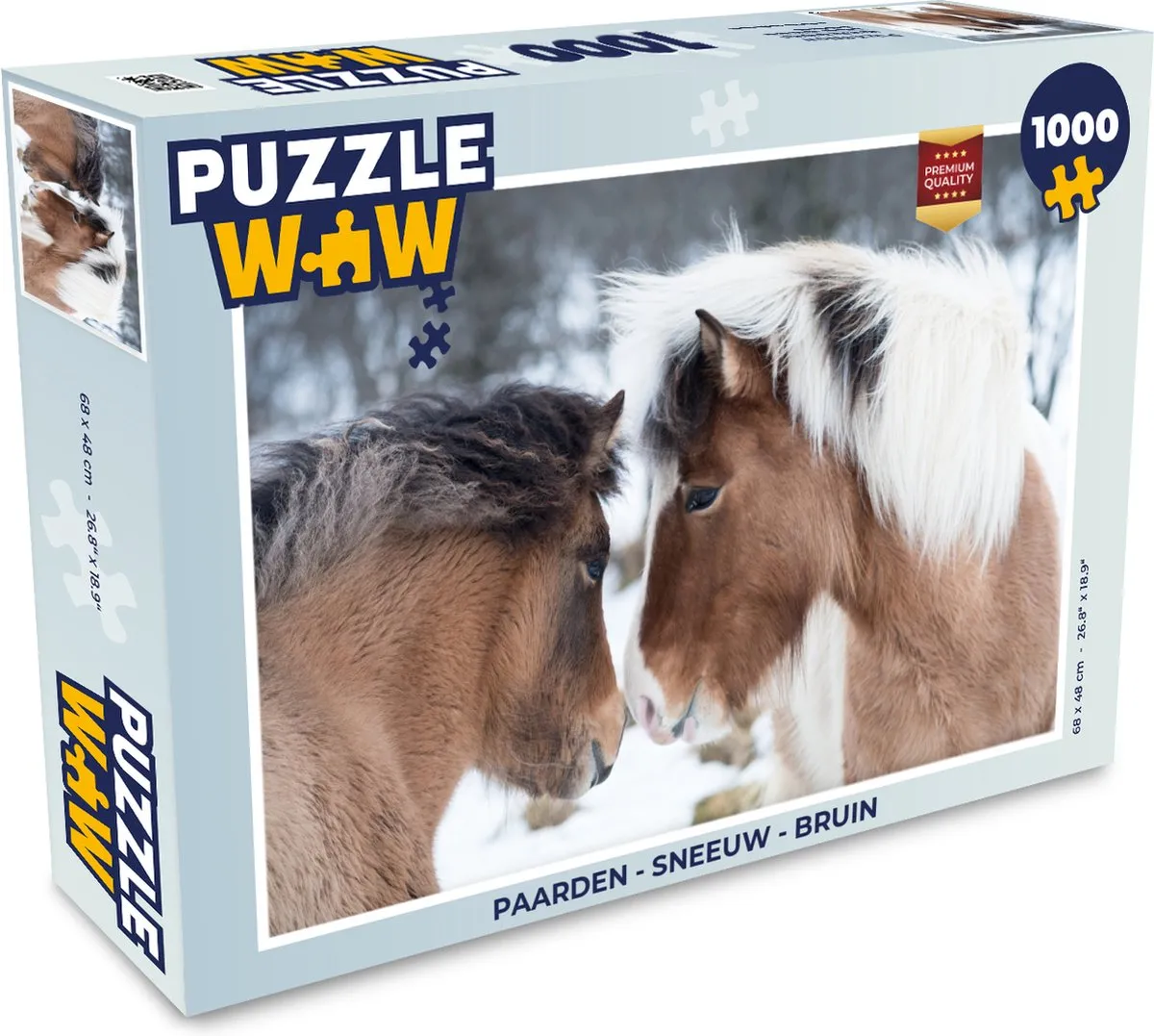 PuzzleWow Paarden Sneeuw Legpuzzel 1000 Stuks