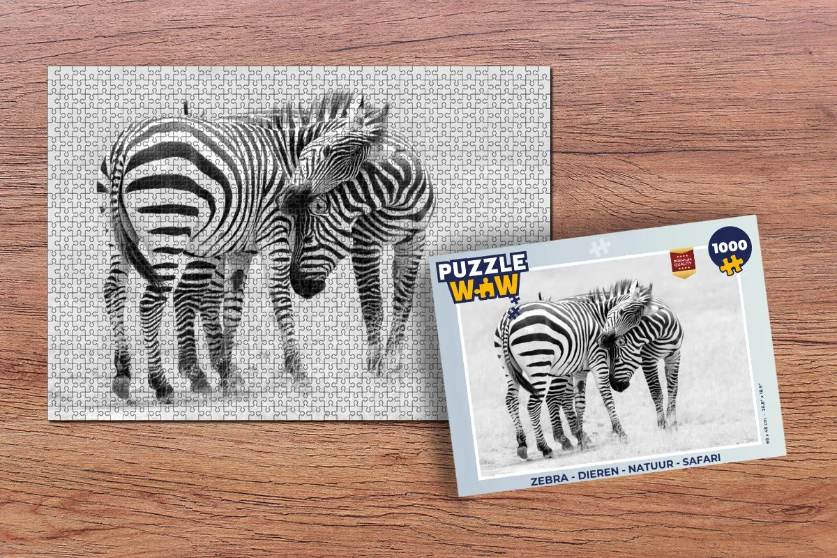 PuzzleWow Zebra Legpuzzel 1000 Stuks - Multicolor