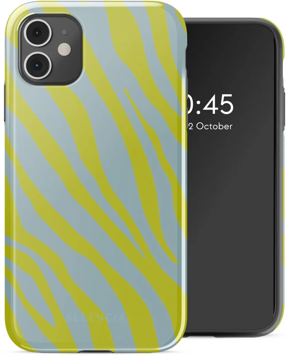 Selencia Hoesje iPhone 11 Zebra Winter Sky Titanium Yellow