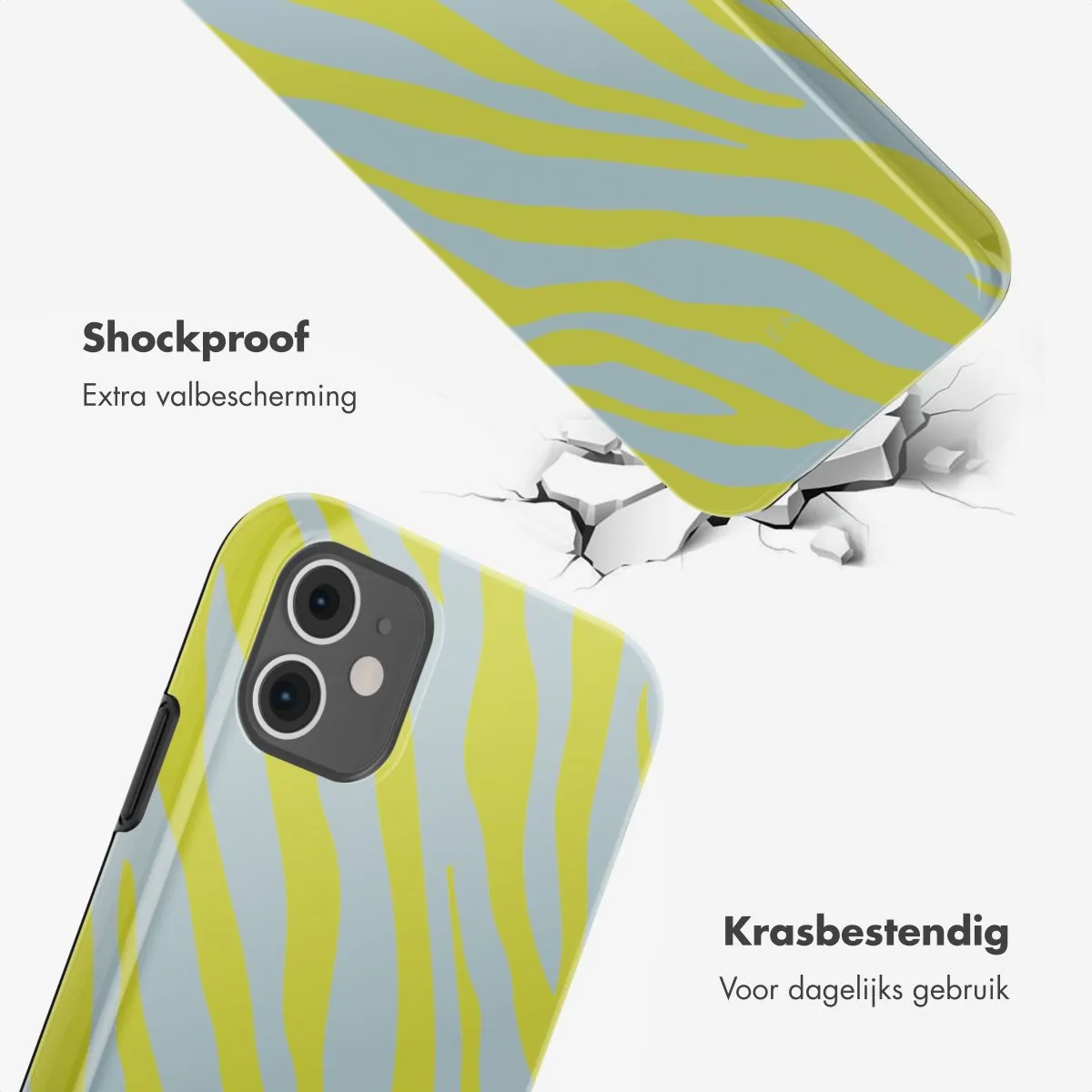Selencia Hoesje iPhone 11 Zebra Winter Sky Titanium Yellow