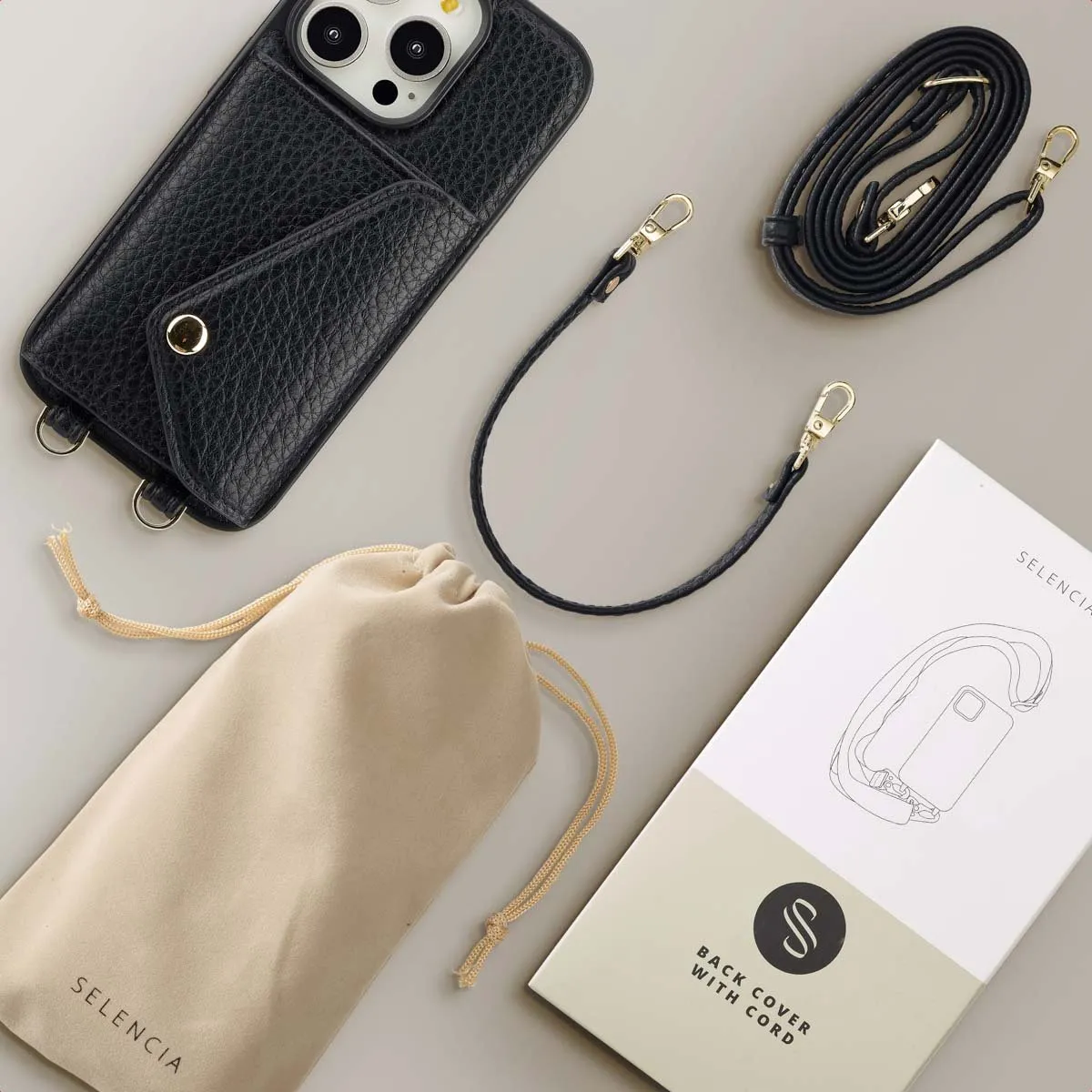 Selencia Hoesje iPhone 14 Pro - Zwart - afbeelding 6 van 6