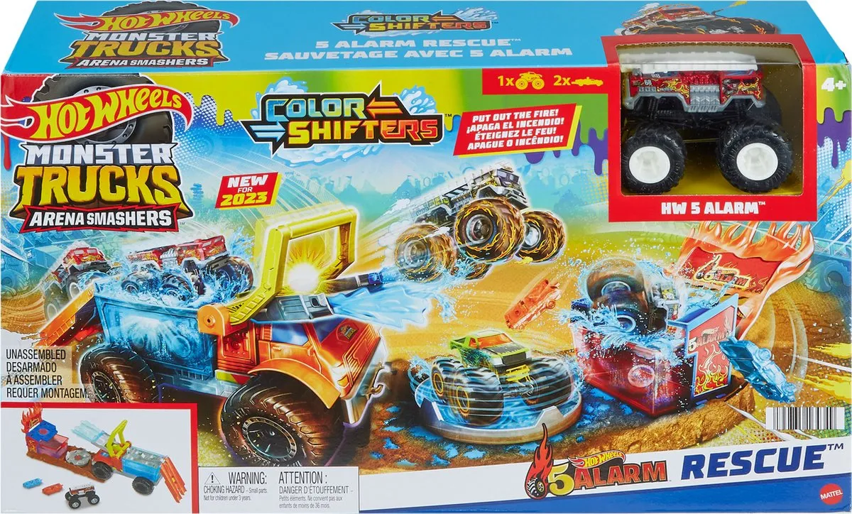 Hot Wheels Monstertrucks Arenabeukers Color Shifters 5 Alarm Redding HPN73