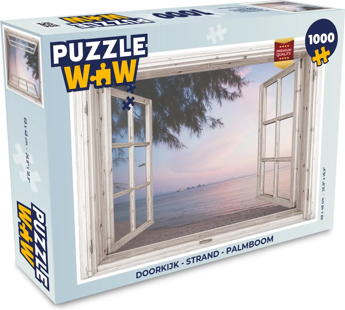 PuzzleWow Strand Palmboom Legpuzzel 1000 Stuks - Multicolor