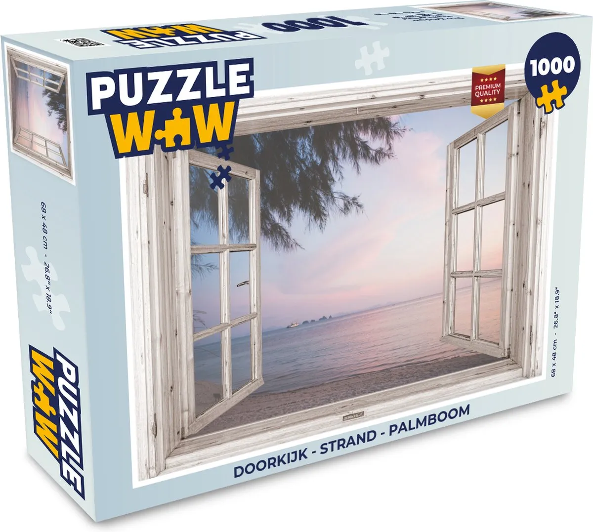 PuzzleWow Strand Palmboom Legpuzzel 1000 Stuks - Multicolor