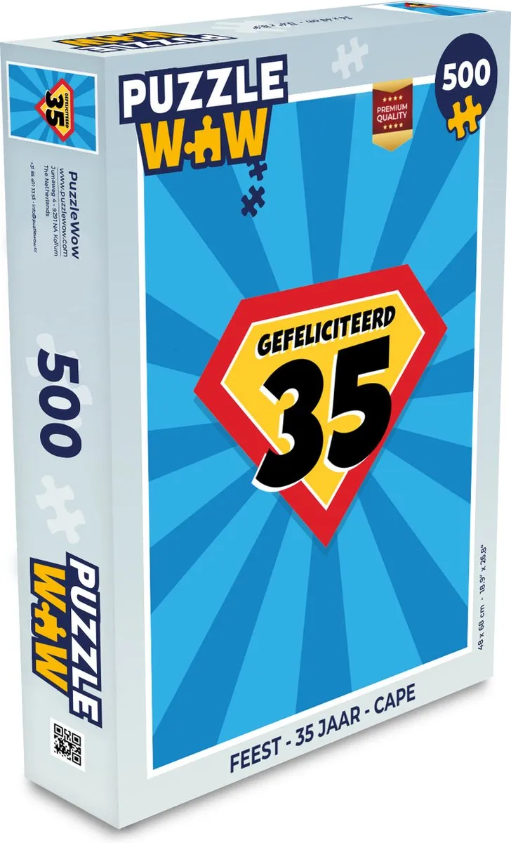 PuzzleWow Feest 35 Jaar Cape Legpuzzel 500 Stuks