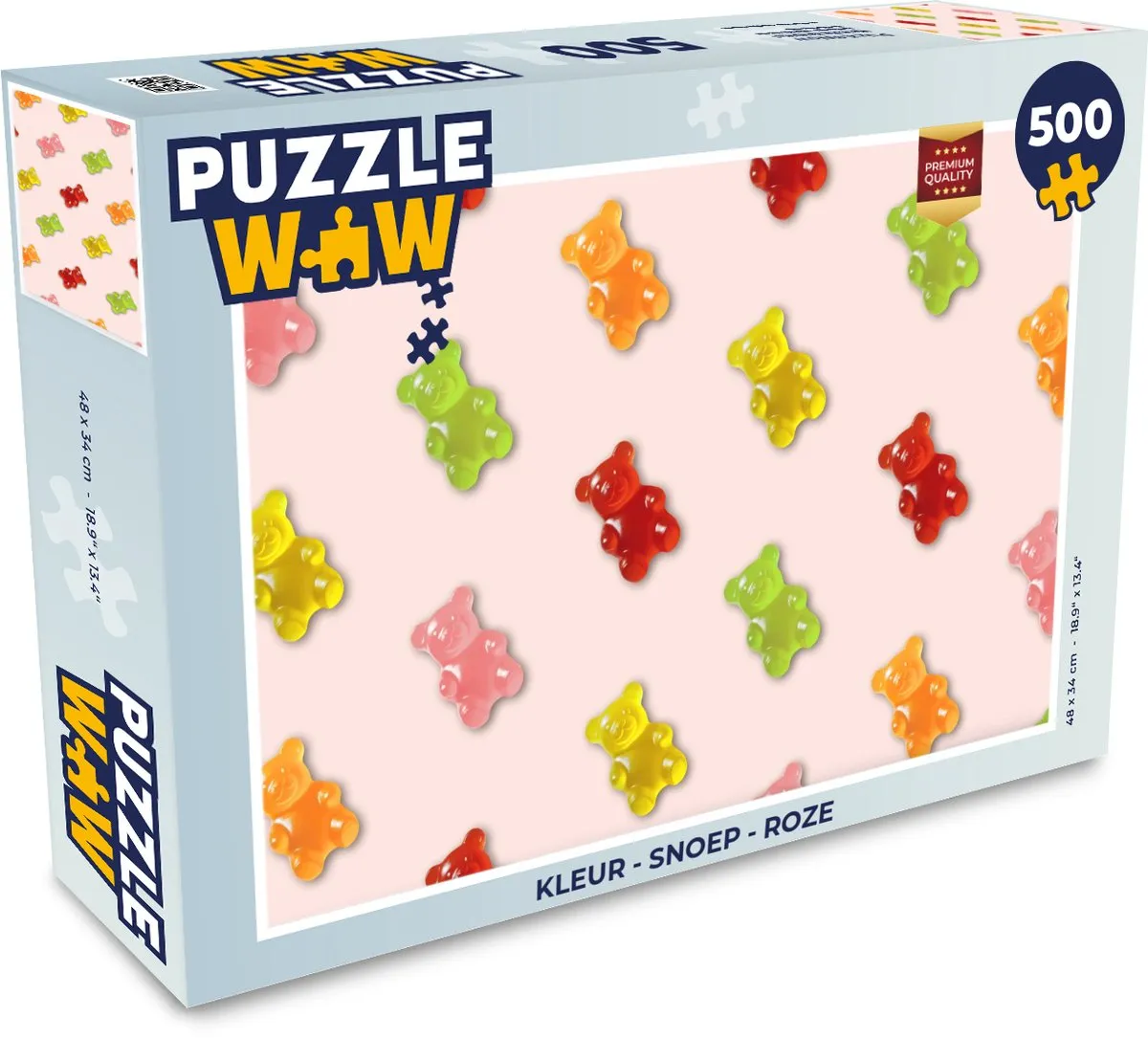 PuzzleWow Snoep Roze Legpuzzel 500 Stuks