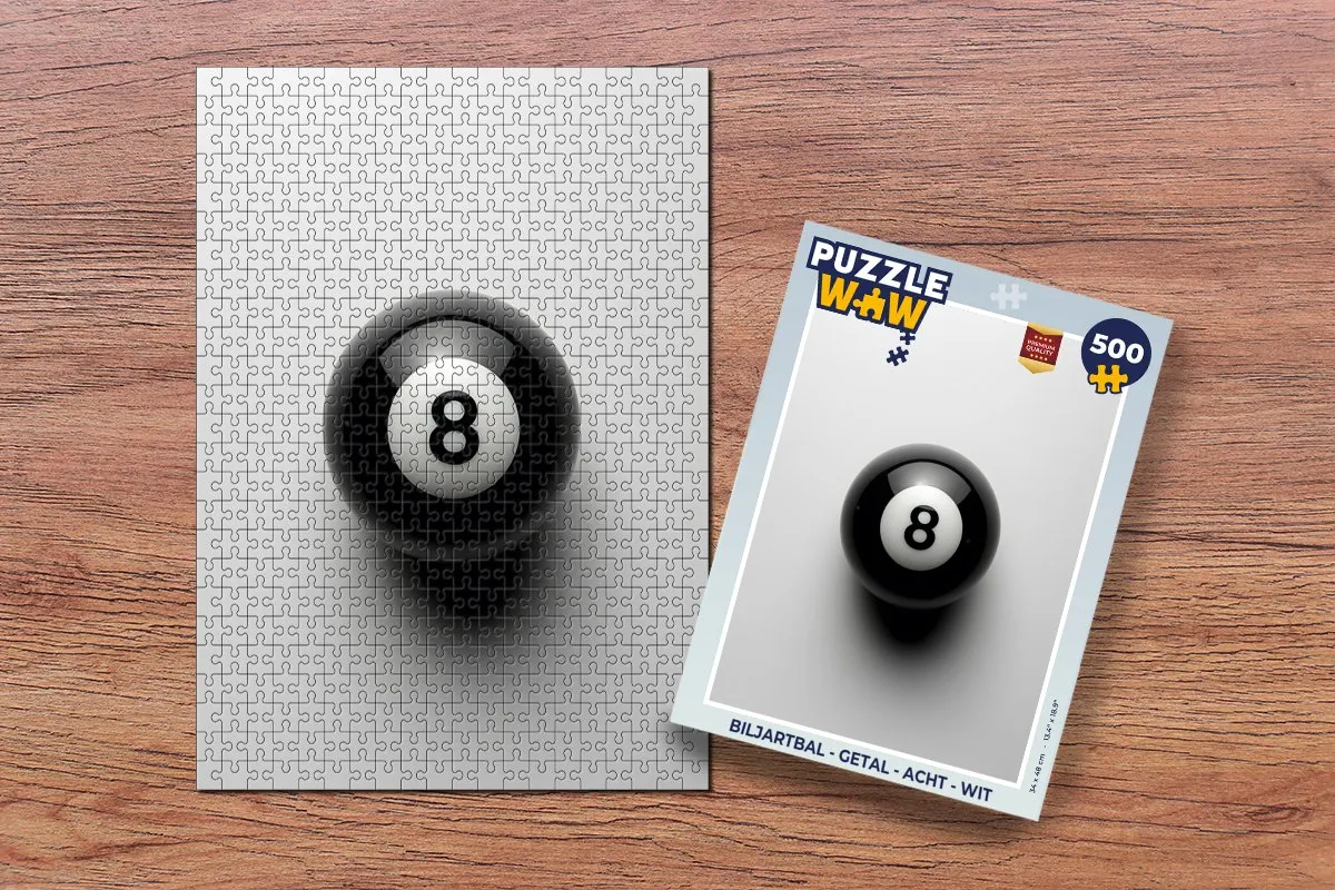 PuzzleWow Biljartbal Getal Puzzel 500 Stuks - MPN 8721373927382