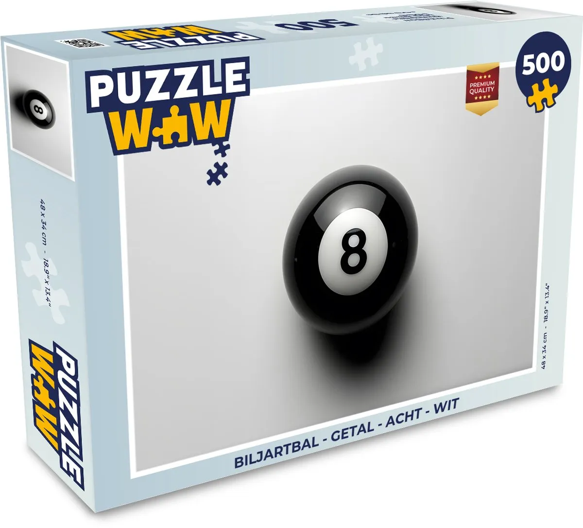 PuzzleWow Biljartbal Getal Puzzel 500 Stuks - MPN 8721373927382