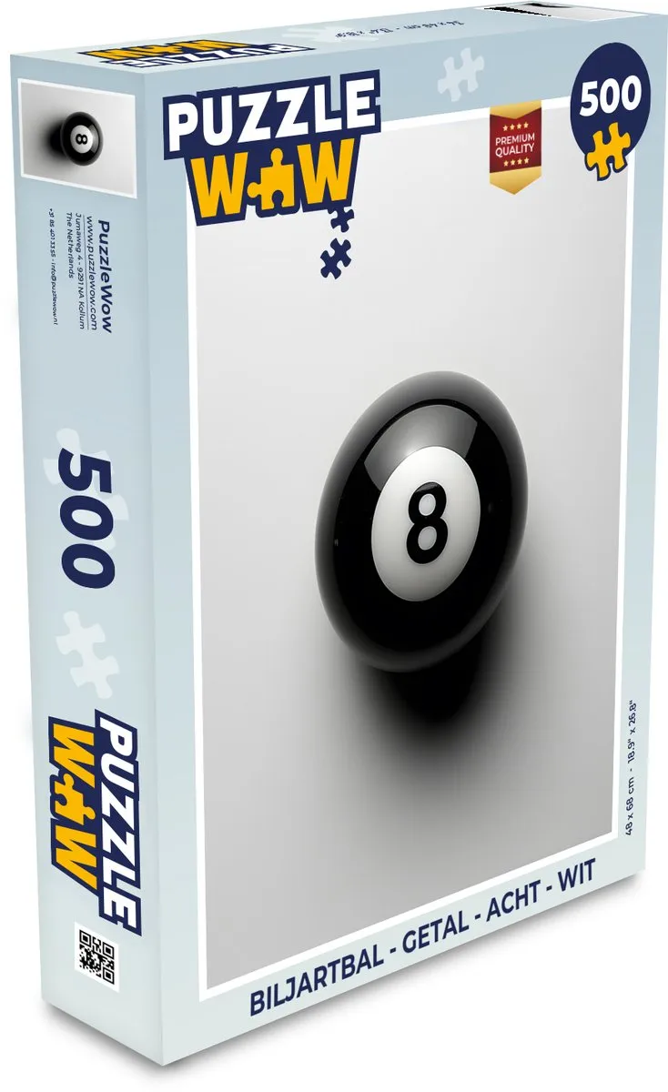 PuzzleWow Biljartbal Getal Puzzel 500 Stuks