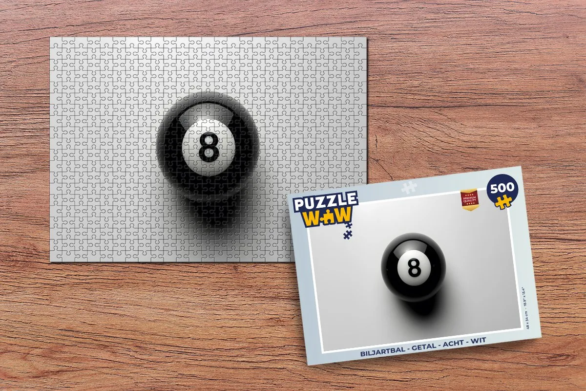 PuzzleWow Biljartbal Getal Puzzel 500 Stuks - MPN 8721373927382