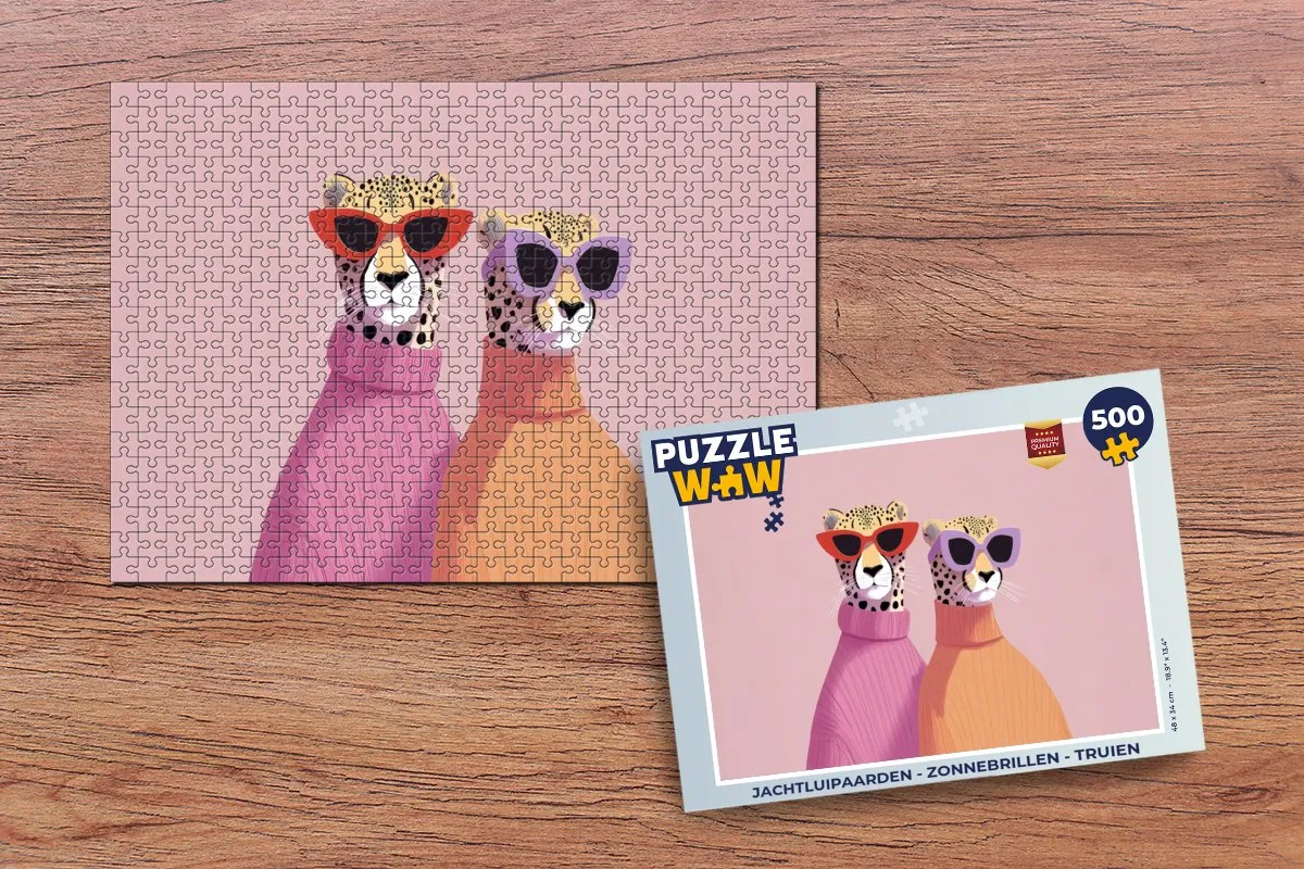 PuzzleWow Jachtluipaarden Legpuzzel 500 Stuks - 8721414226115