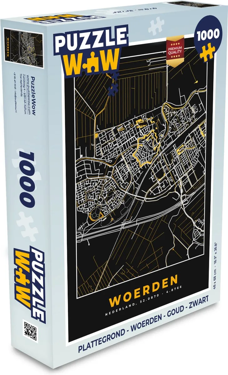 PuzzleWow Plattegrond Woerden Legpuzzel 1000 Stuks