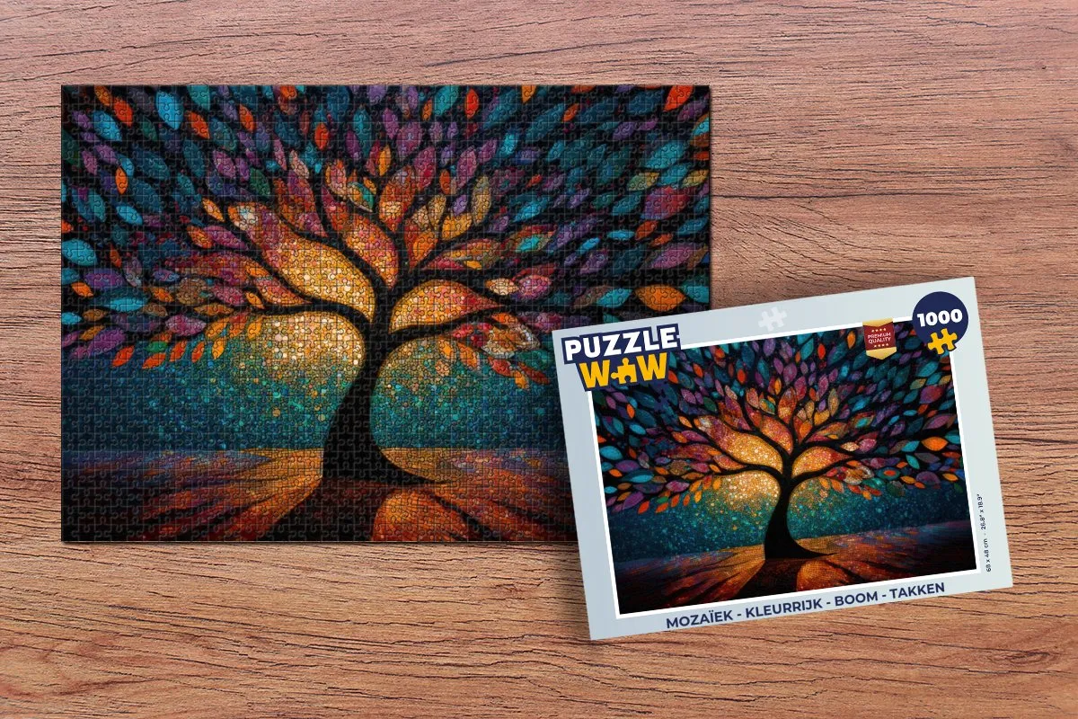 PuzzleWow Mozaïek Boom Takken Legpuzzel 1000 Stuks