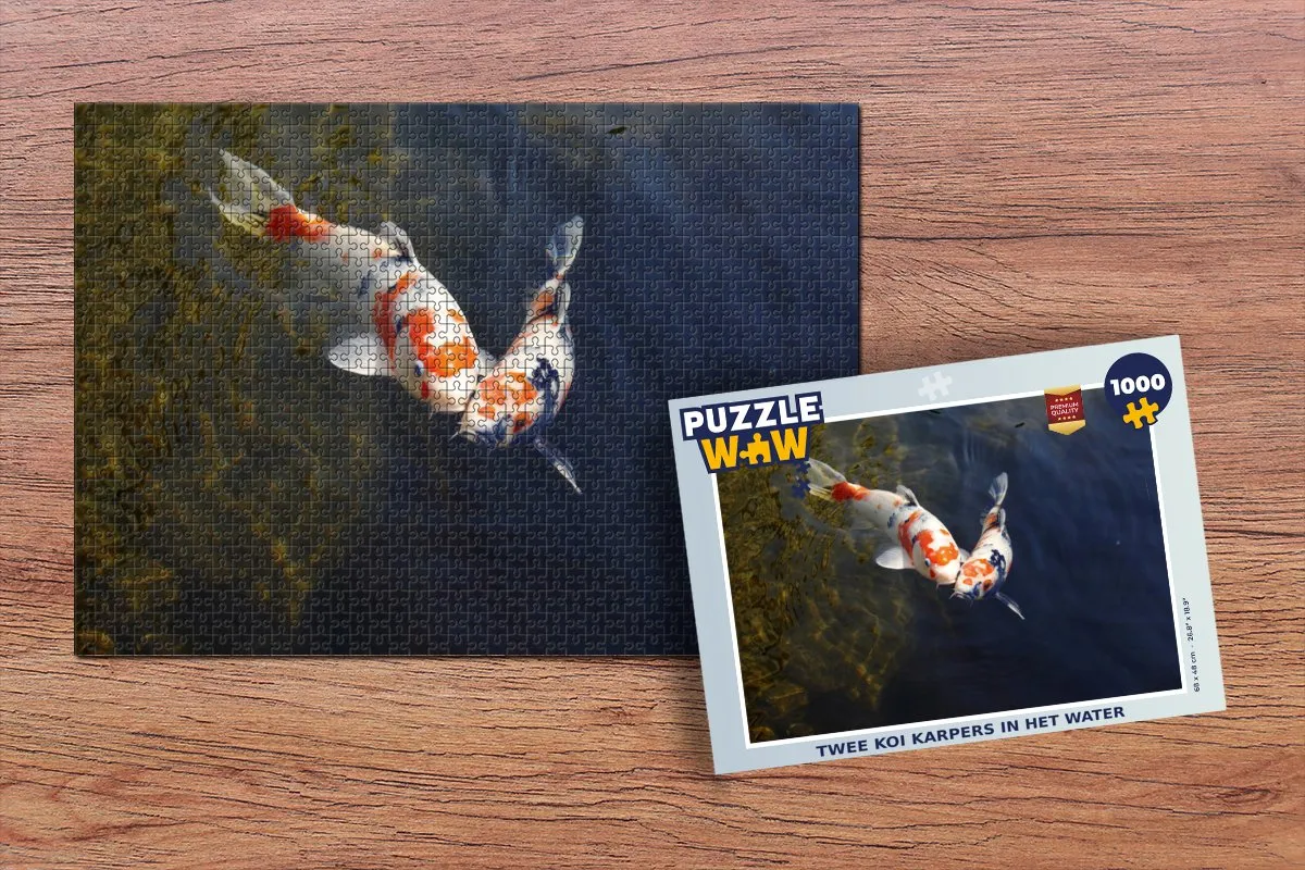 PuzzleWow Legpuzzel Twee Koi Karpers 1000 Stuks