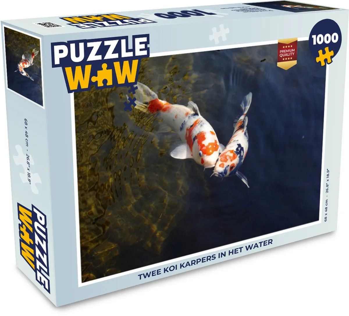 PuzzleWow Legpuzzel Twee Koi Karpers 1000 Stuks - Multicolor
