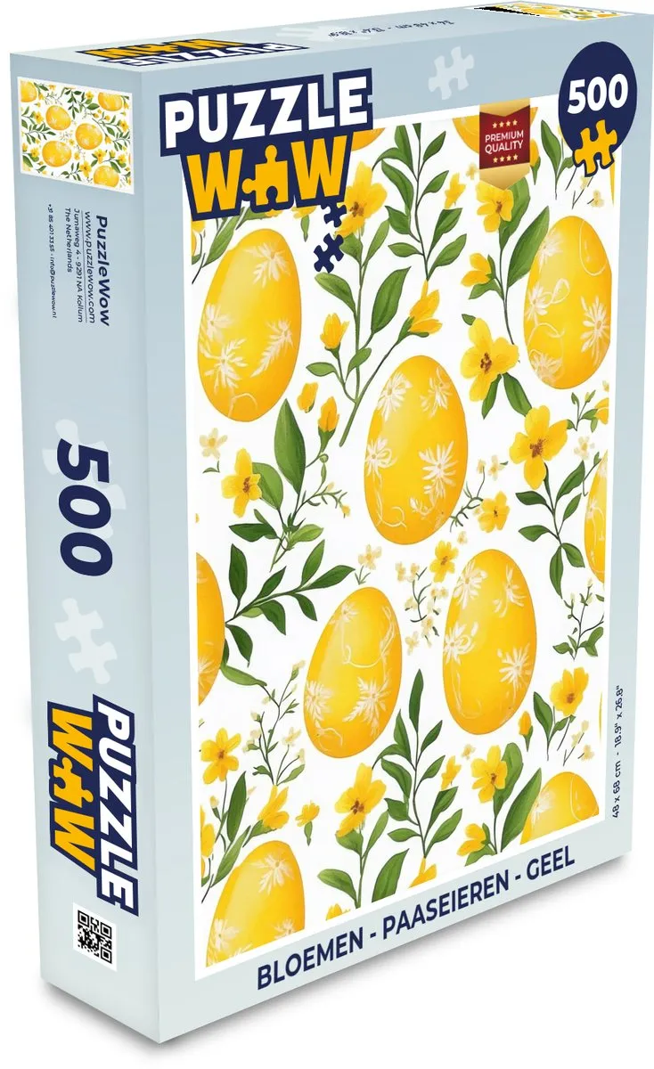 PuzzleWow Bloemen Paaseieren Legpuzzel 500 Stuks
