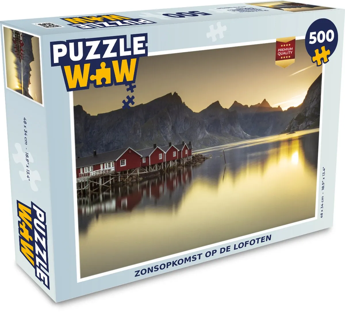 PuzzleWow Zonsopkomst op de Lofoten Legpuzzel 500 Stuks