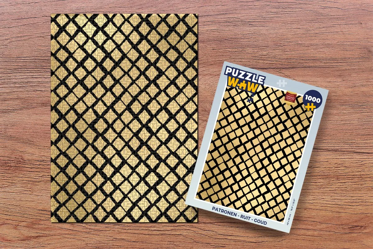 PuzzleWow Legpuzzel 1000 Stukjes - Ruit Goud
