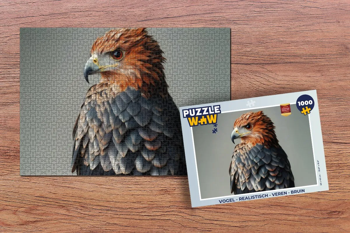 PuzzleWow Vogel Legpuzzel 1000 Stuks - Realistisch Bruin