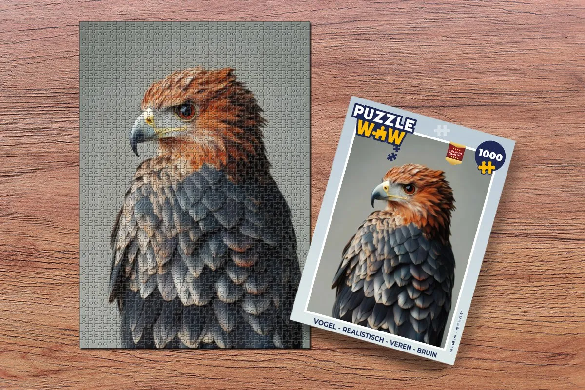 PuzzleWow Vogel Legpuzzel 1000 Stuks - Realistisch Bruin
