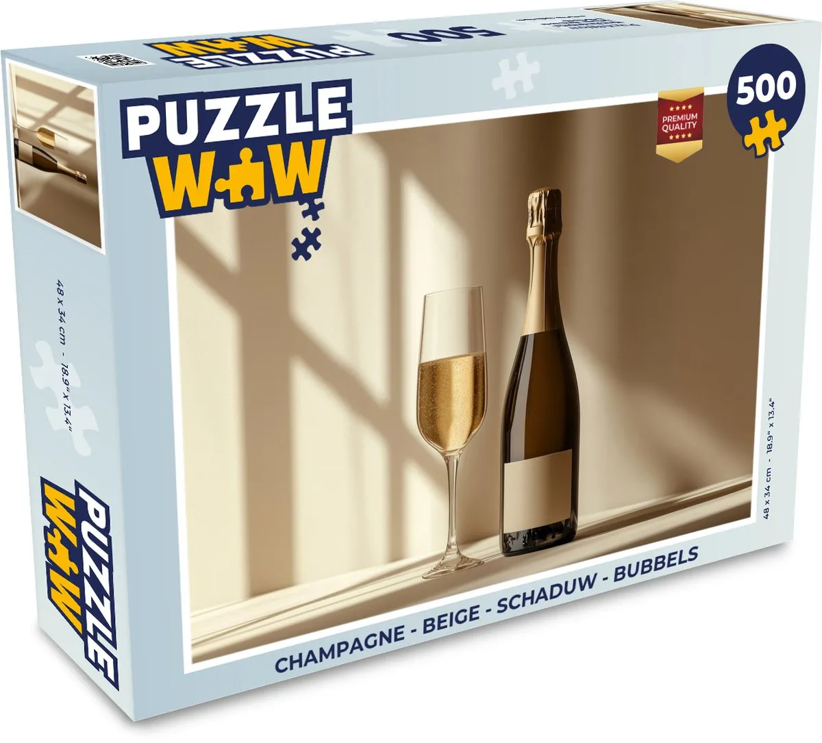 PuzzleWow Legpuzzel 500 Stuks - Champagne