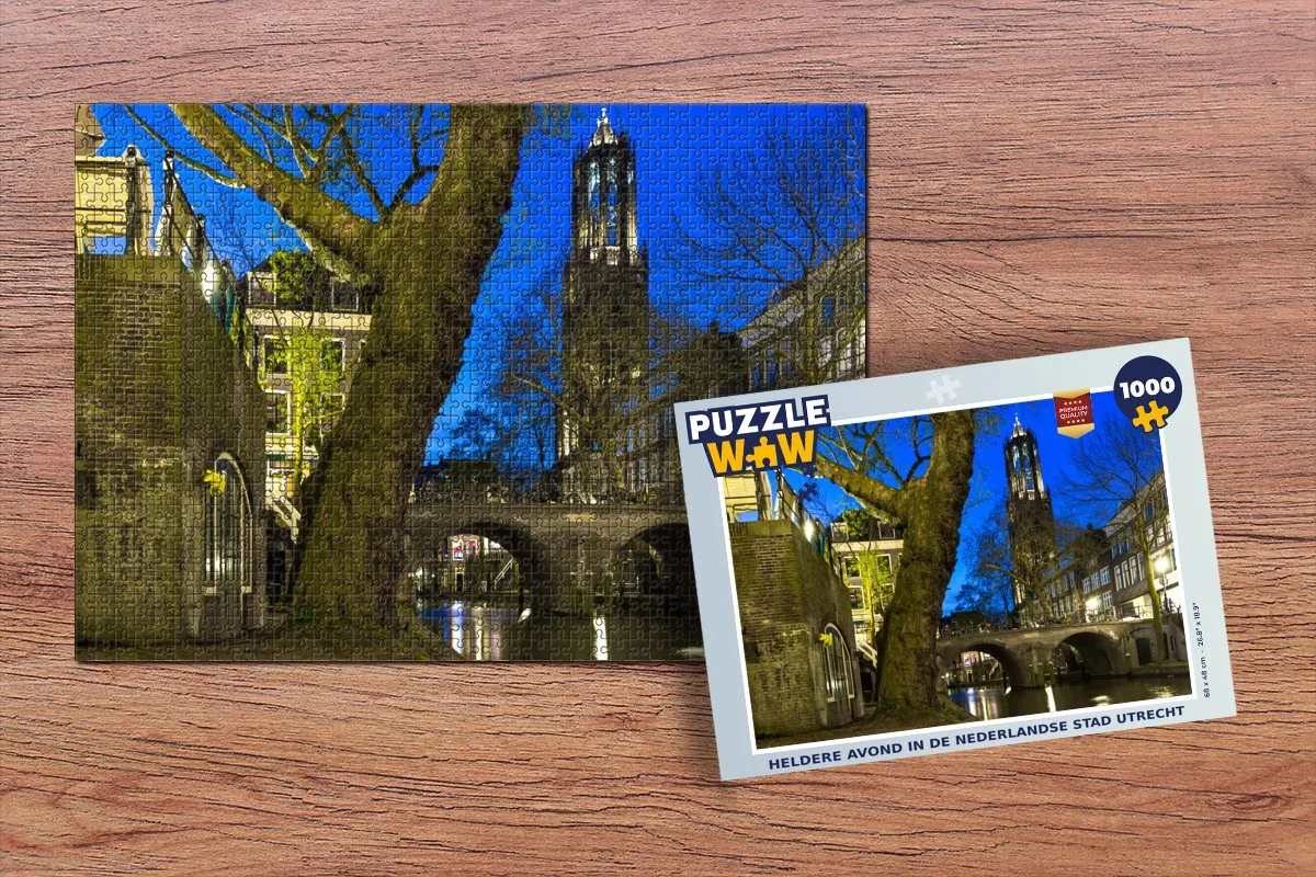 PuzzleWow Utrecht Boom Water Legpuzzel 1000 Stuks - Multicolor