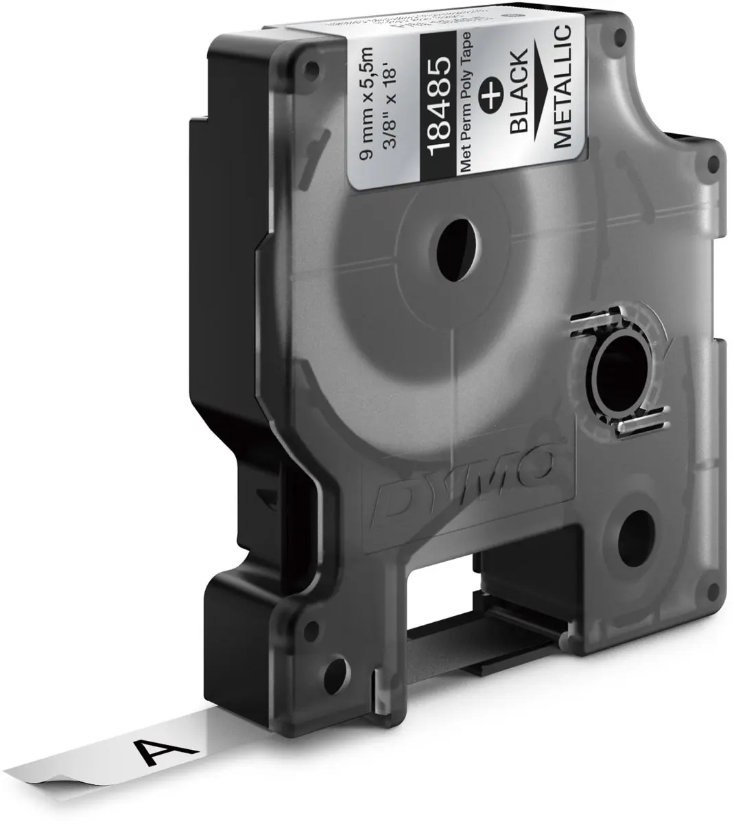 DYMO Rhino 18485 Zelfklevende Labels 9mm x 3,5m - Zwart op Metallic