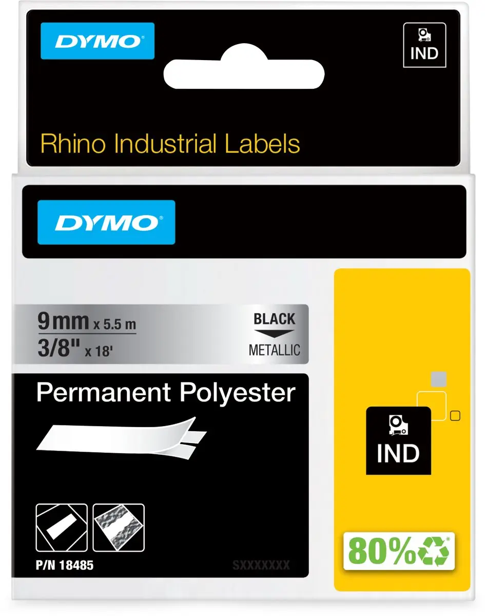 DYMO Rhino 18485 Zelfklevende Labels 9mm x 3,5m