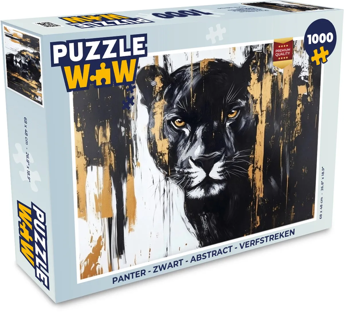 PuzzleWow Panter Legpuzzel 1000 Stuks - Abstract