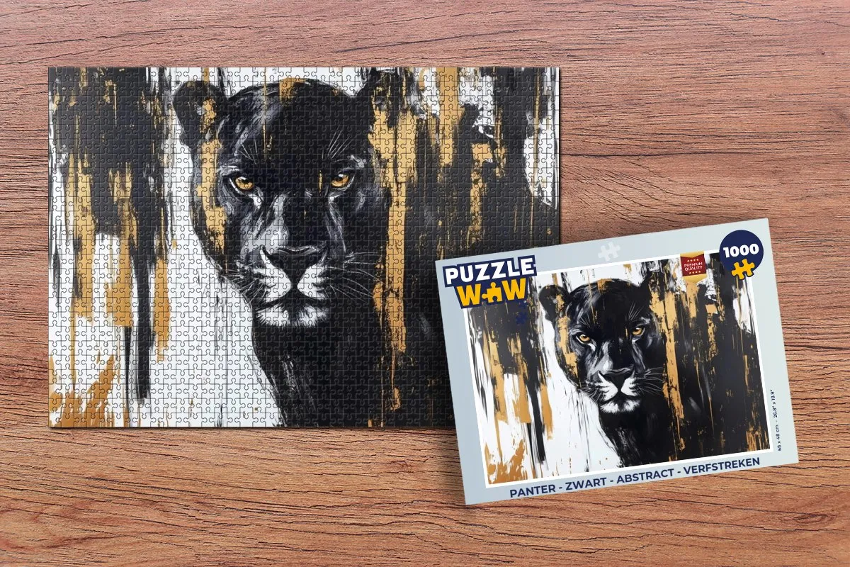 PuzzleWow Panter Legpuzzel 1000 Stuks - Abstract