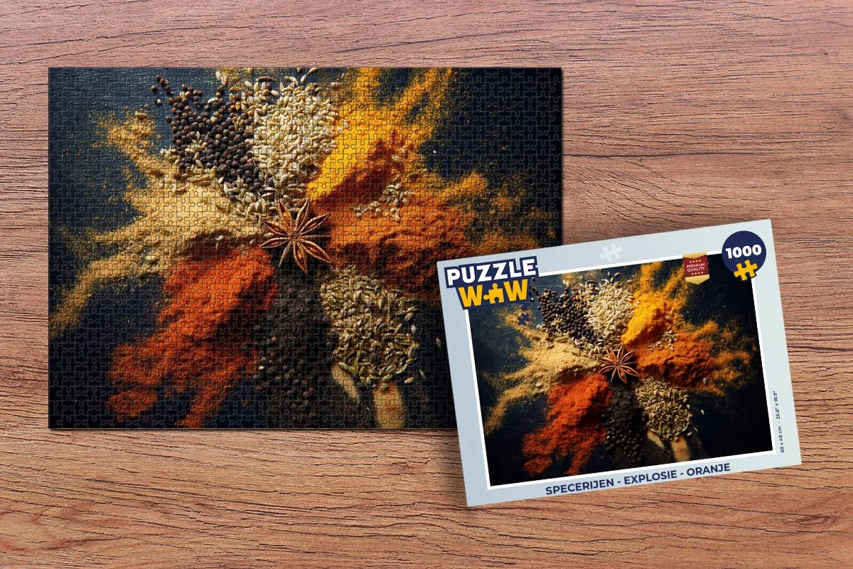 PuzzleWow Specerijen Explosie Legpuzzel 1000 Stuks - Oranje