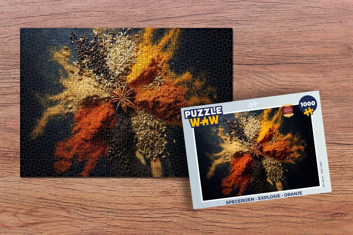 PuzzleWow Specerijen Explosie Legpuzzel 1000 Stuks - Oranje