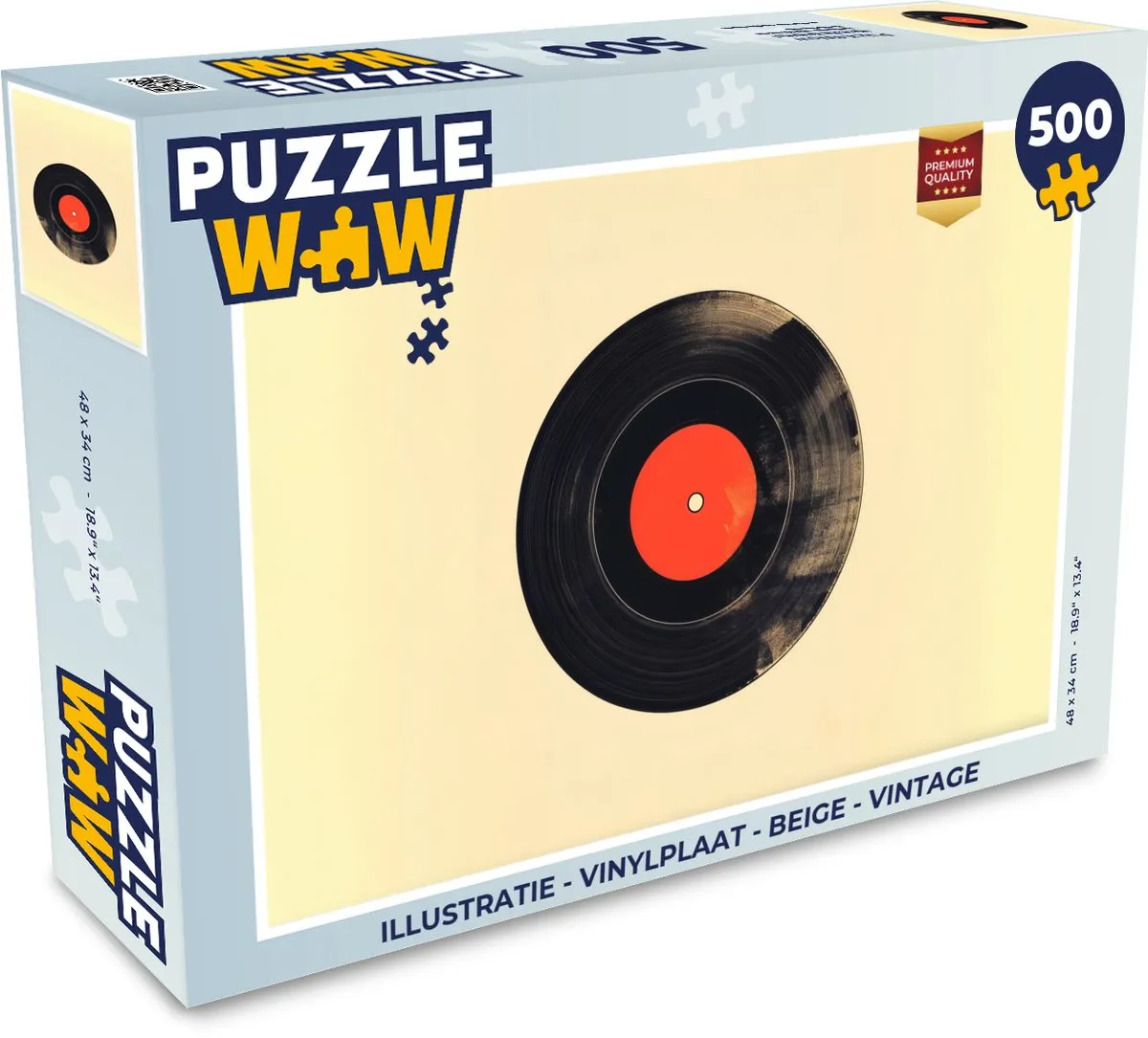 PuzzleWow Vinylplaat Puzzel 500 Stuks