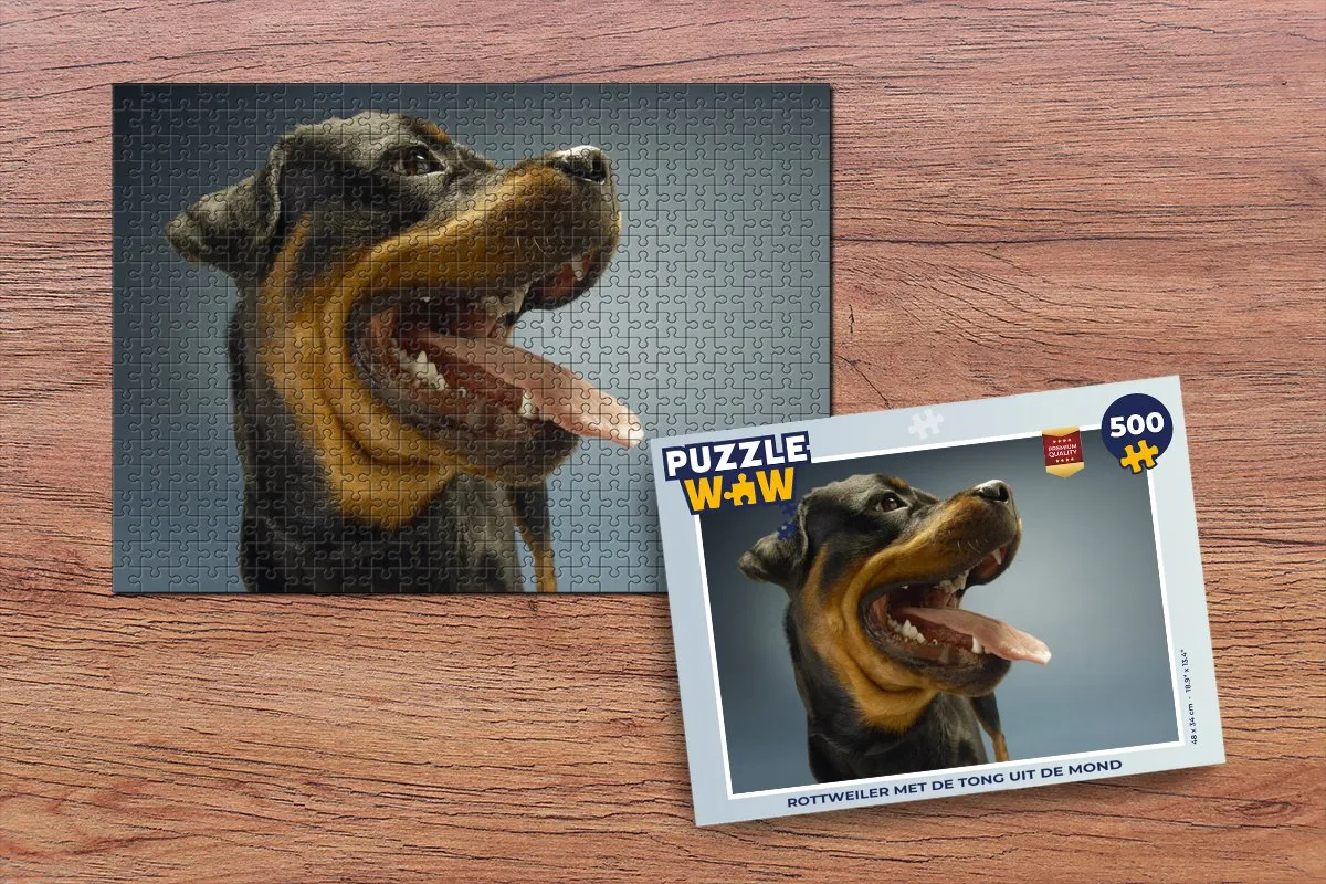 PuzzleWow Rottweiler Legpuzzel 500 Stuks - Multicolor