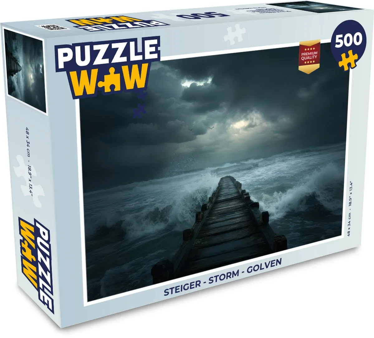 PuzzleWow Steiger Storm Golven Legpuzzel 500 Stuks - 8721406855231